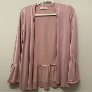 Purple Ruffle Sleeve Cardigan | M